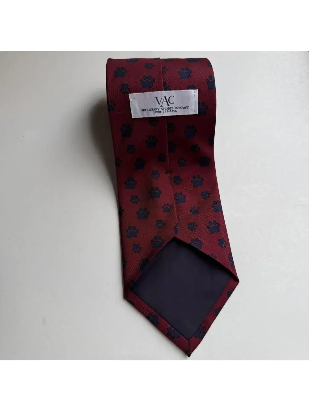 VAC Veterinary Apparel Company Paw Print Tie Red Blue Dog Vet Novelty Necktie
